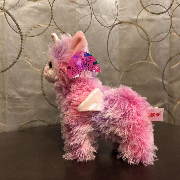 Aurora World Llamacorn Plush Llama Unicorn Pegasus Pink Purple Stuffed Animal - Picture 5 of 11